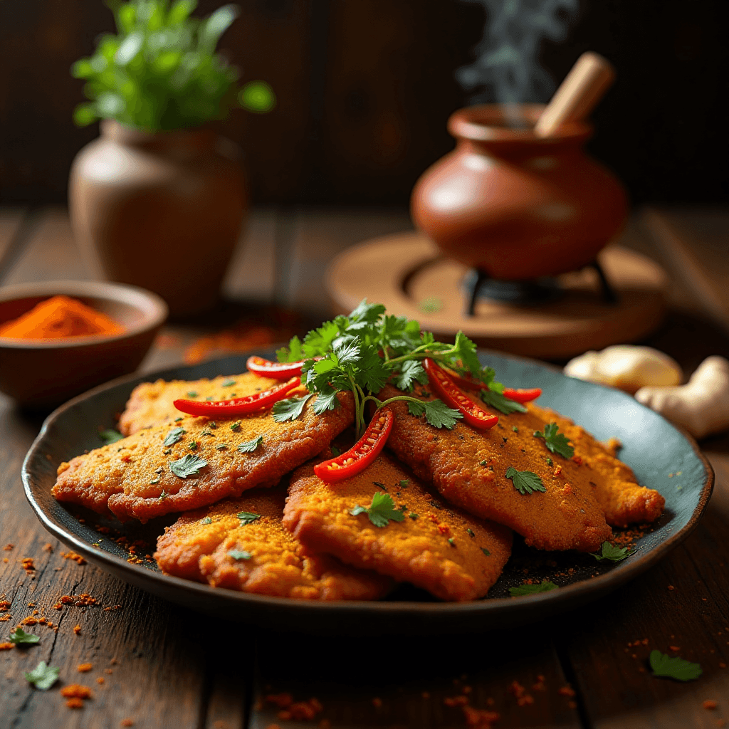 "Perfectly fried fish with a crispy golden coating served with coleslaw and fries"