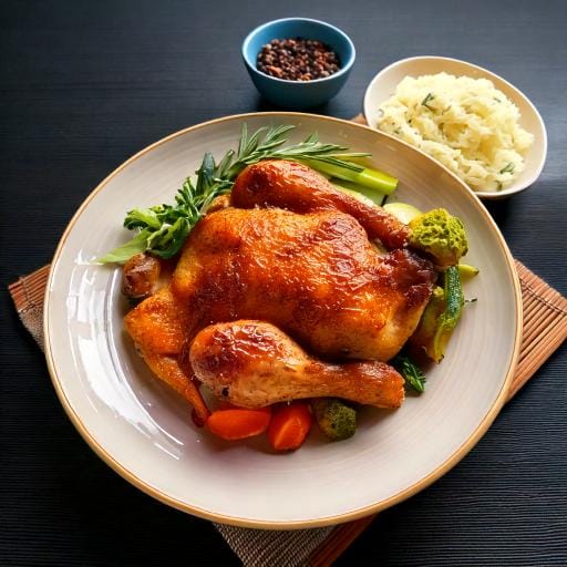 "Juicy and tender jidori chicken served with vibrant vegetables, showcasing its unique texture and flavor."